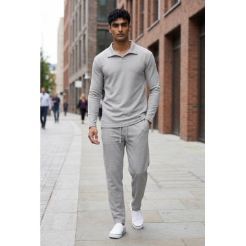 Trening barbati slim fit gri Pantaloni + Hanorac 7500