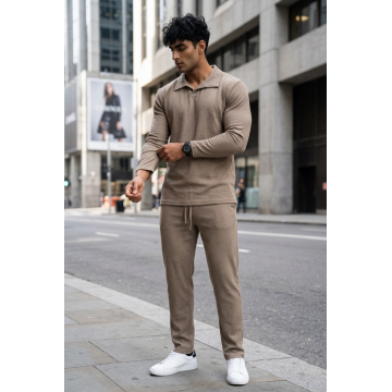 Trening barbati slim fit maro Pantaloni + Hanorac 7500