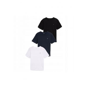 Tricou Barbati -  3-pack - 3XL INTL - Alb - Bumbac - Design Clasic Casual - Ideal Pentru Uz Zilnic - Material Premium Confortabil - Croiala Regular Fit - Maneca Scurta