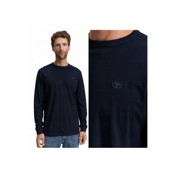 Tricou Barbati -  Basic - 3XL INTL - Albastru - Bumbac - Design Clasic Casual - Ideal Pentru Uz Zilnic - Material Premium Confortabil - Maneca Lunga - Decolteu Rotund