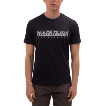 Tricou barbati -  imprimeu - bumbac - negru
