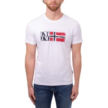 Tricou barbati  SAINT SUMMER - imprimeu logo - alb - bumbac