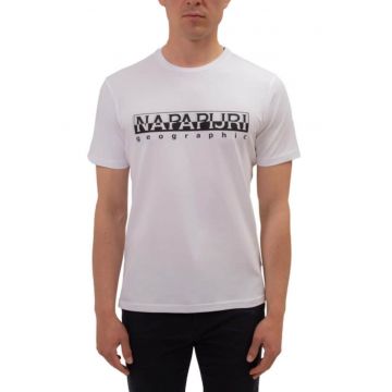 Tricou barbati -  SAYS - imprimeu logo - alb - bumbac