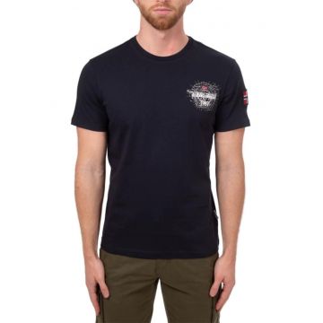 Tricou barbati -  SEDIL - imprimeu logo - negru - bumbac