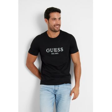 Tricou cu imprimeu logo - Alb/Negru