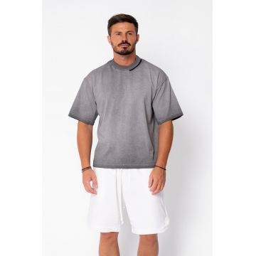 Tricou Oversized Prespalat Grey Anthracite 22297 - Gri