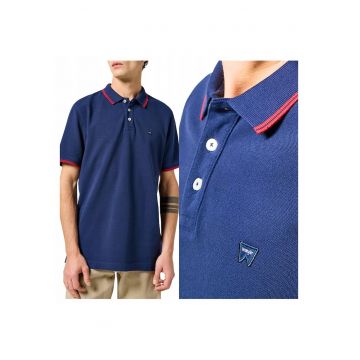 Tricou Polo Barbati -  Polo Shirt - Regular Fit - Maneci Scurti - Cu Nasturi - Design Clasic - Bumbac - 2XL - Albastru
