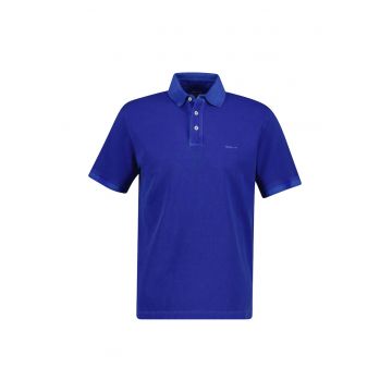 Tricou polo din bumbac Washer - Albastru ultramarin