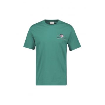 Tricou regular fit cu decolteu la baza gatului Archive - Verde/Visiniu/Gri