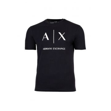 Tricou slim fit de bumbac - Albastru inchis