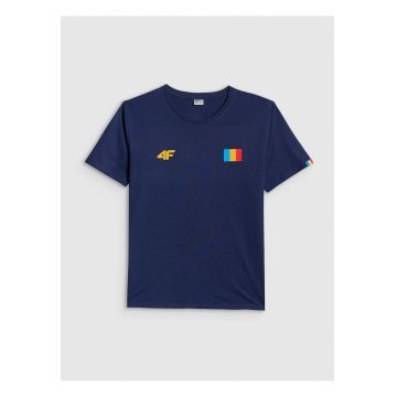 Tricou suporter barbati  bleumarin - bumbac - croiala regulara - imprimeuri frontale si dorsale