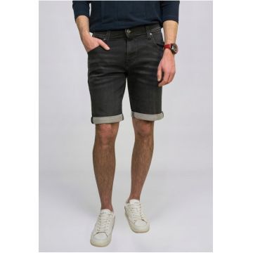 Blugi Barbati Scurti -  Chicago Shorts - Marime 36 - Negru - Regular Fit - Bumbac - Design Clasic Casual - Lungime Scurta - Ideal Pentru Uz Zilnic