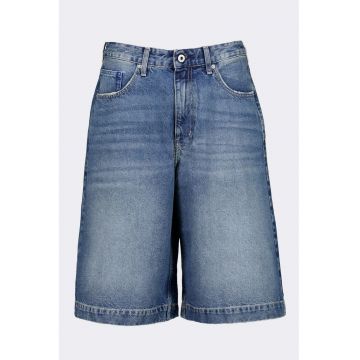 Blugi-bermude cu croiala baggy - Albastru
