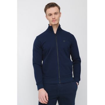 Bluza de trening cu fermoar si aplicatie logo discreta Zestart - Bleumarin