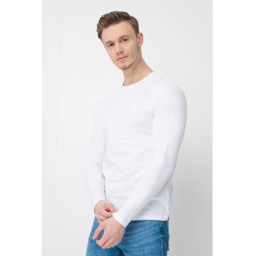 Bluza din bumbac cu aplicatie logo Tacks - Alb
