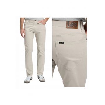 Pantaloni Barbati - Bej - Chino Slim - Croiala Slim Fit - Model Conic Ajustat - Talie Medie - Bej