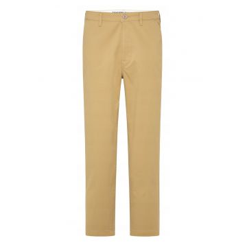 Pantaloni Barbati -  Chino - Lungi - Straight Fit - Talie Medie - 5 Buzunare - Fermoar - Bumbac - Bej