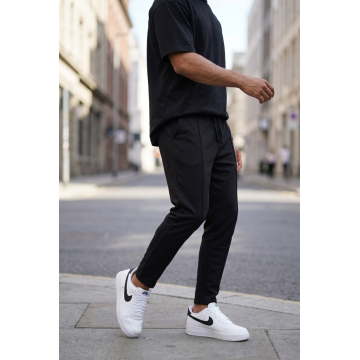 Pantaloni de trening negri conici 7507