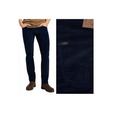 Pantaloni reiati regulari fit cu talie medie Daren - Albastru