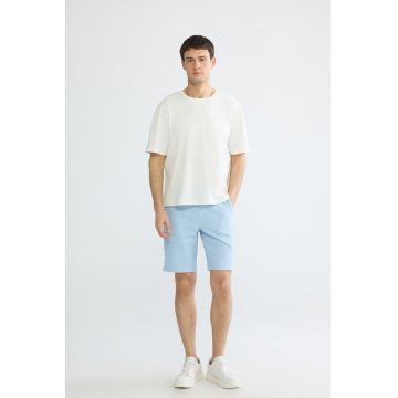 Pantaloni scurti cu buzunare oblice - Albastru azur
