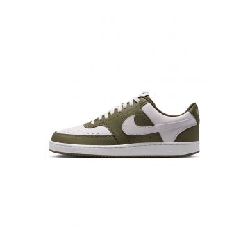 Pantofi sport Court Vision de piele ecologica - Alb/Verde masliniu