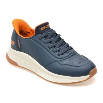 Pantofi sport SKECHERS bleumarin, BOBS SQUAD 4, din piele ecologica