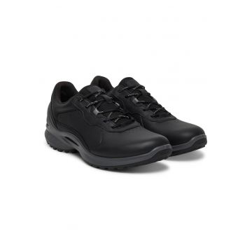 Tenisi barbati -  piele naturala - negru - textil