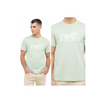 Tricou Barbati -  4XL - Verde - 100% Bumbac - Croiala Regular Fit - Design Clasic Casual - Calitate Premium - Style Austin Frosty Green