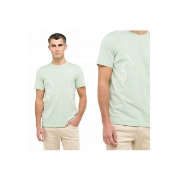 Tricou Barbati -  XXL - Verde - 100% Bumbac - Croiala Slim Fit - Design Clasic Casual - Calitate Premium - Style Pierre Frosty Green