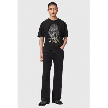 Tricou de bumbac organic Iron Tiger - Negru stins/Gri inchis