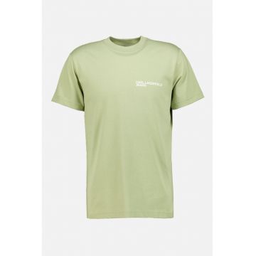 Tricou din bumbac organic cu detaliu logo - Verde deschis