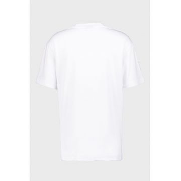 Tricou din bumbac organic cu imprimeu logo si foto - Negru/Alb optic