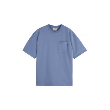 Tricou lejer cu buzunar pe piept Core 3 - Albastru