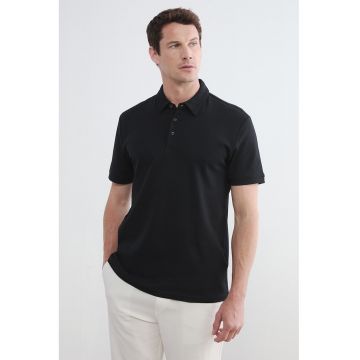 Tricou polo de bumbac - Negru
