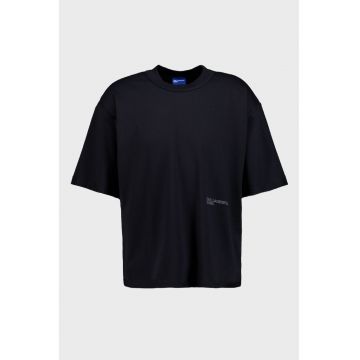 Tricou supradimensionat cu maneci cazute - Negru