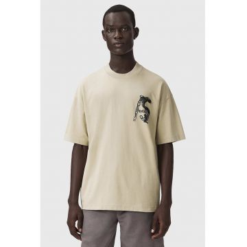 Tricou supradimensionat de bumbac organic Linx - Negru/Bej