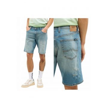 Blugi scurti slim fit cu talie medie Denver - Albastru