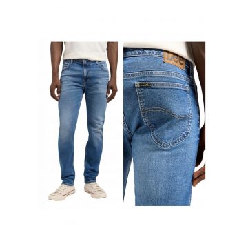 Blugi slim fit cu aspect decolorat Rider1 - Albastru