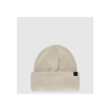 Caciula beanie  din lana merino unisex - bej - dimensiune universala