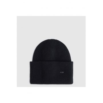 Caciula beanie unisex  neagra - marime universala - din viscoza