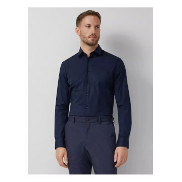 Camasa barbati din amestec de bumbac - cu croiala Tailored fit - Bleumarin inchis -