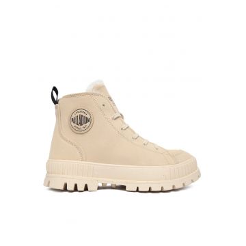 Ghete barbati -  piele naturala - fermoar - bej -