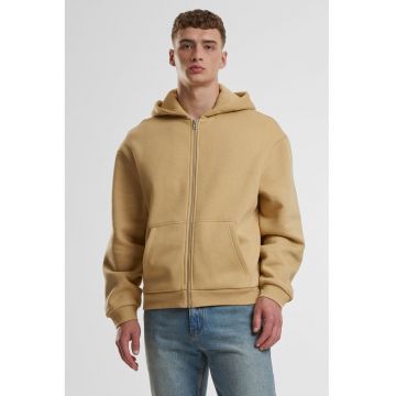 Hanorac uni cu fermoar - Maro camel