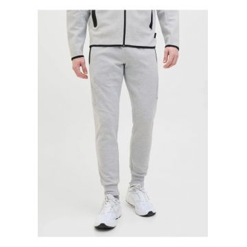 Pantaloni de trening barbati - cu talie medie - Slim fit - JPSTWILL FUSION - Gri deschis - Gri