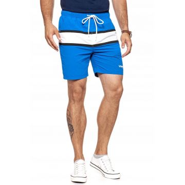 Pantaloni scurti cu model cu dungi - Albastru