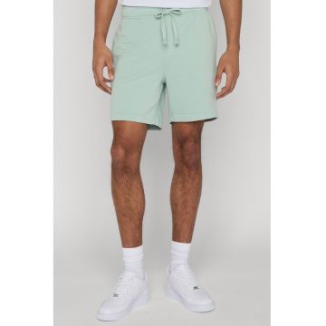 Pantaloni scurti din amestec de bumbac cu snur - Verde pastel