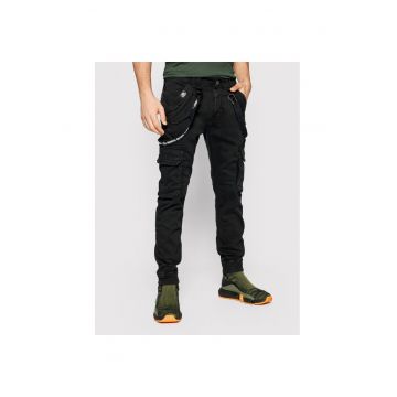 Pantaloni sport barbati -  bumbac - negru - 98% bumbac - 2% elastan - 36