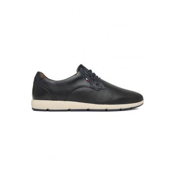 Pantofi barbati -  bleumarin - piele naturala - varf rotund -