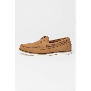 Pantofi loafer uni de piele - Caramel