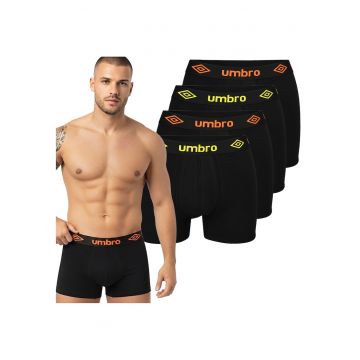 Set 4 Boxeri Barbati -  Negri - din Bumbac - cu Logo
